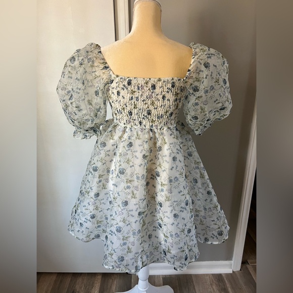 NWT Audrey Parks x Francesca’s Asha Floral Chiffon Babydoll Mini Dress Size S - Picture 8 of 14